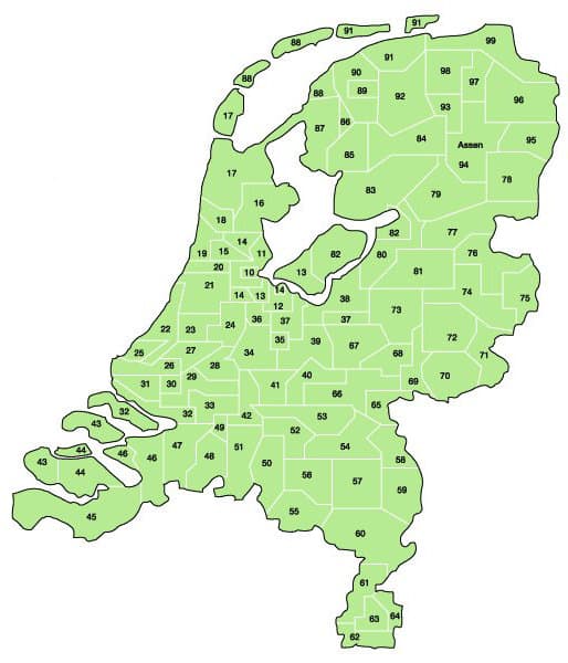 postcodekaart NL